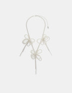 Faux Pearl and Bow Chain Necklace