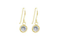 Ross Thai Hanging Gold Plated Earrings with Cubic Zirconia