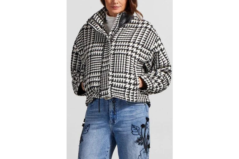 Tribal Yarn Dye Long Sleeve Jacket Black