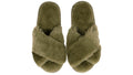 SnuggUps Women Cross Open Toe Slippers Olive Medium EU38 39