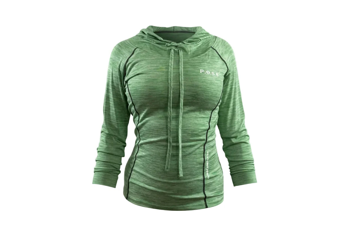 P.O.S.E Comfort Long Sleeve Gym Sports Top with Hoodie