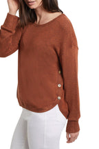 Tribal Long Sleeve Top with Side Buttons Sierra