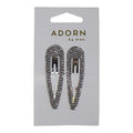Mae One Touch Diamante Silver Hair Clips 2