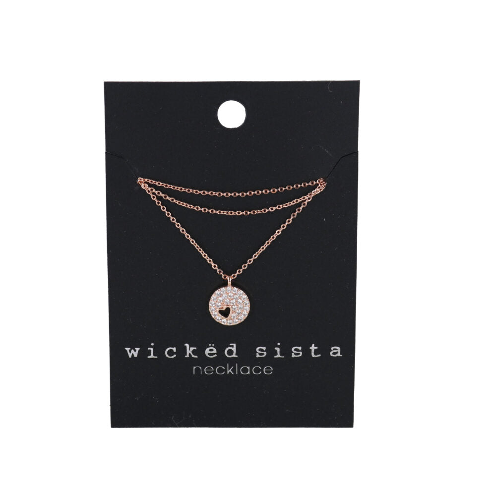 Wicked Sista V Shape Necklace Rose Gold Adjustable