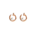 Wicked Sista Circular Pearl Studs in Rose Gold Elegant Jewellery for Women