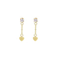 Wicked Sista Valentine Heart Stud Earrings Gold Tone