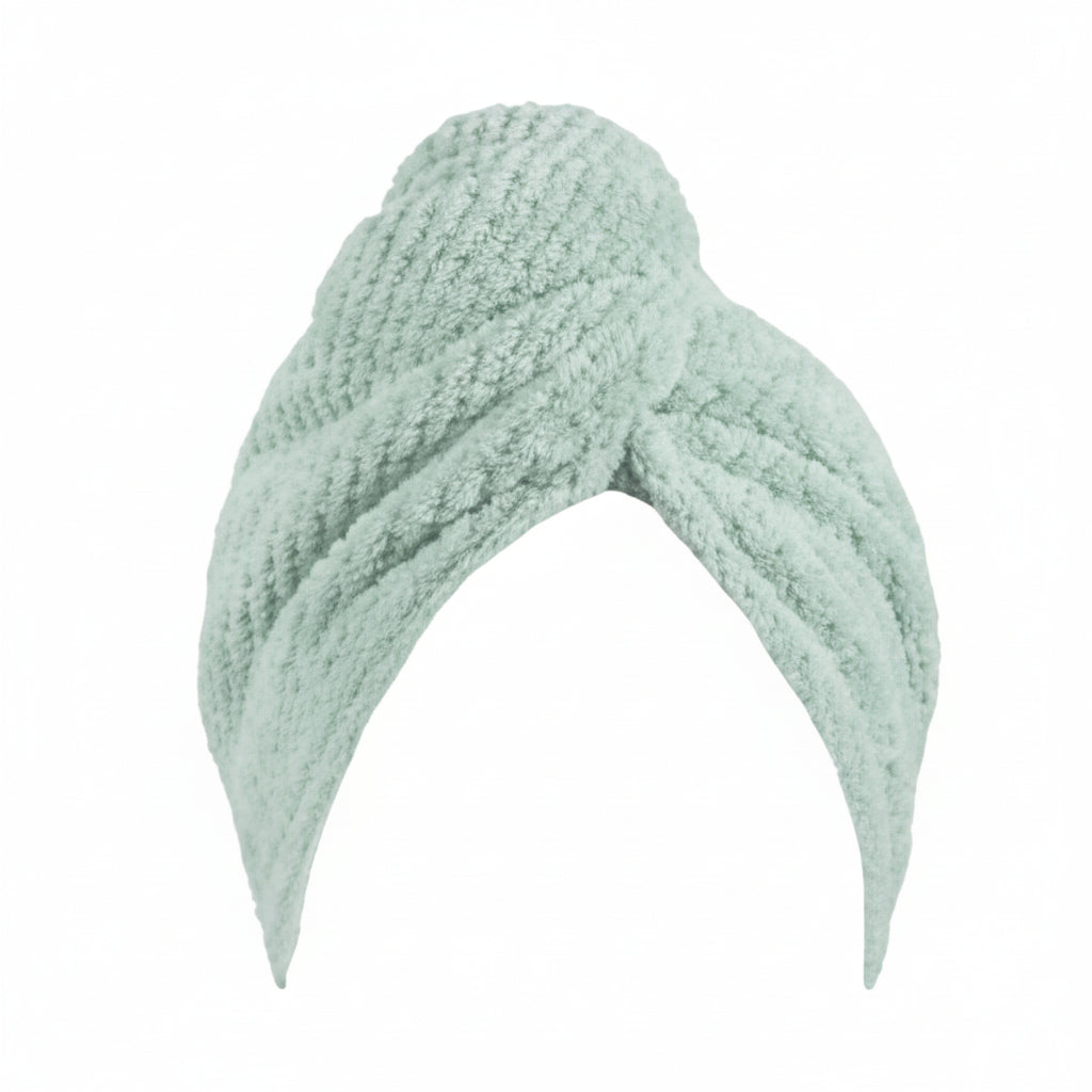 Wicked Sista Waffle Turban Hair Towel Sage Green