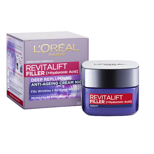 L'Oreal Paris Revitalift Filler Intensive Replumping Anti Ageing Night Moisturiser 50ML