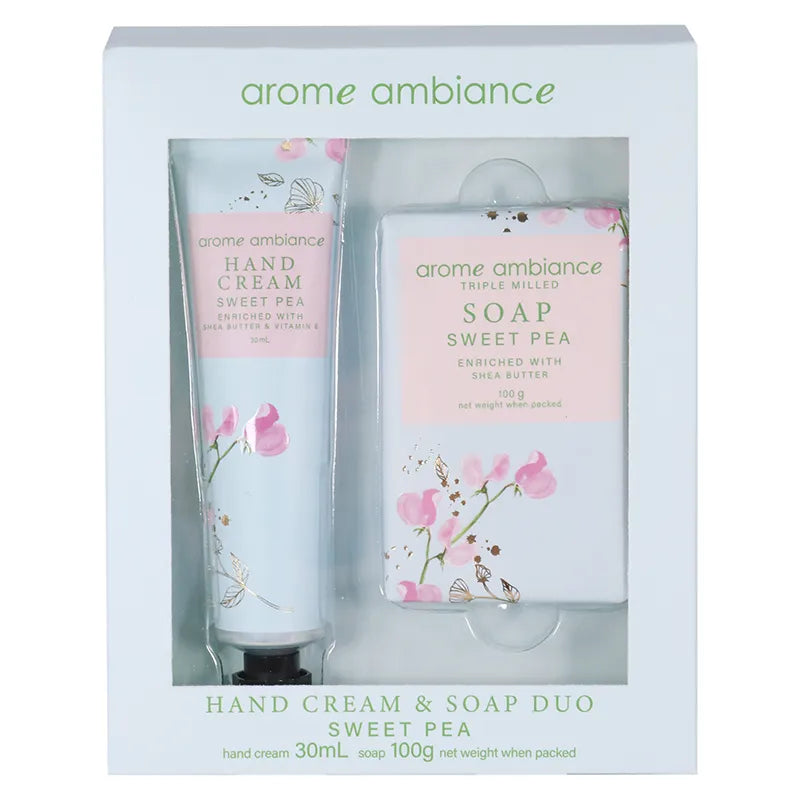 Arome Ambiance Floral Glimmer Hand Cream & Soap Duo Sweet Pea