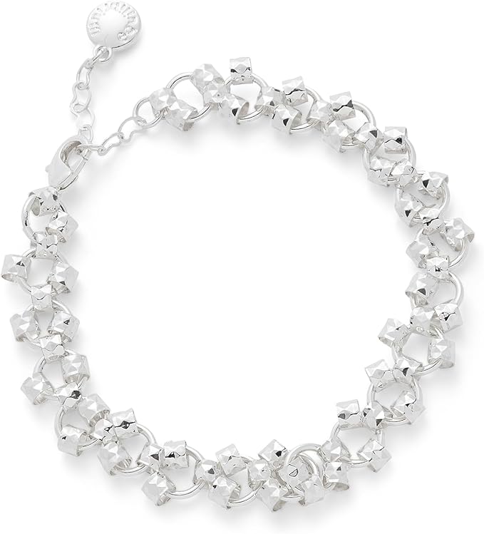 Equilibrium Bling Crystal Bar Bracelet Silver Plated 18CM