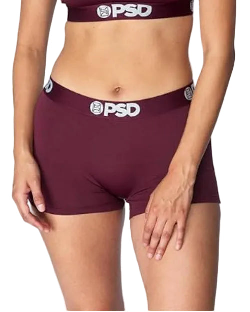 PSD Solids Burgundy Boy Short