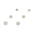 Cubic Zirconia Goldtone Trio 4mm, 5mm, 6mm Earrings