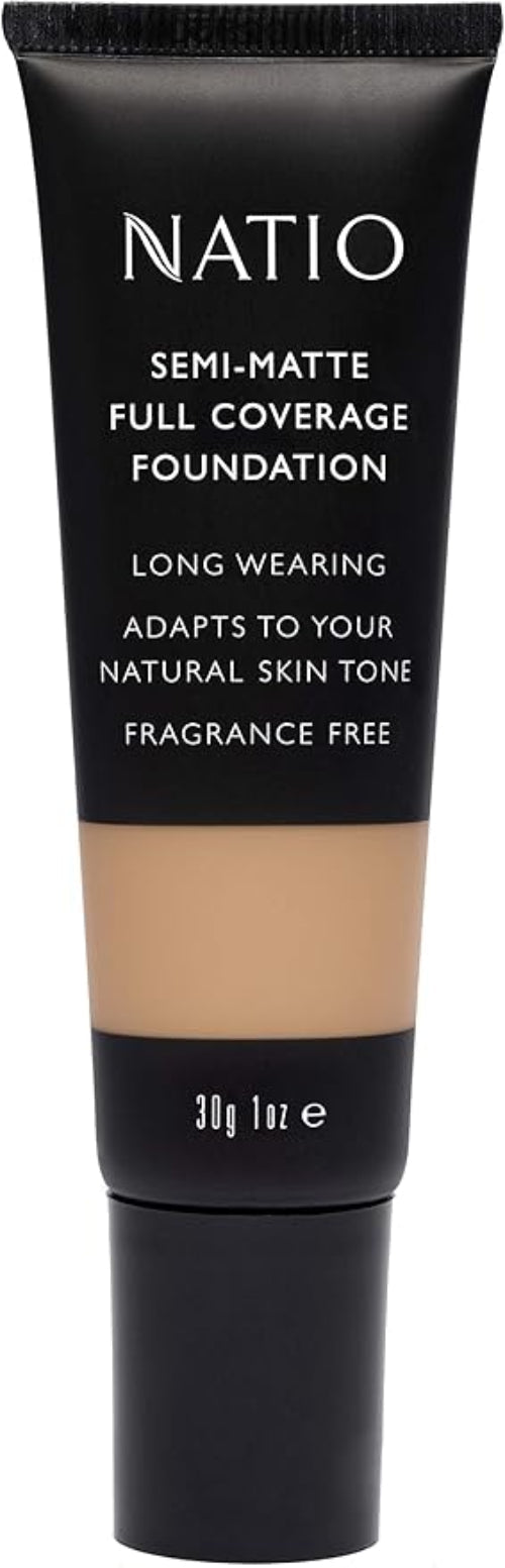 Natio Semi Matte Full Cover Foundation Hazelnut 30G