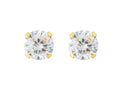 Adnohr System 75 24K Gold Plated Ear Piercing Studs with Cubic Zirconia 4MM