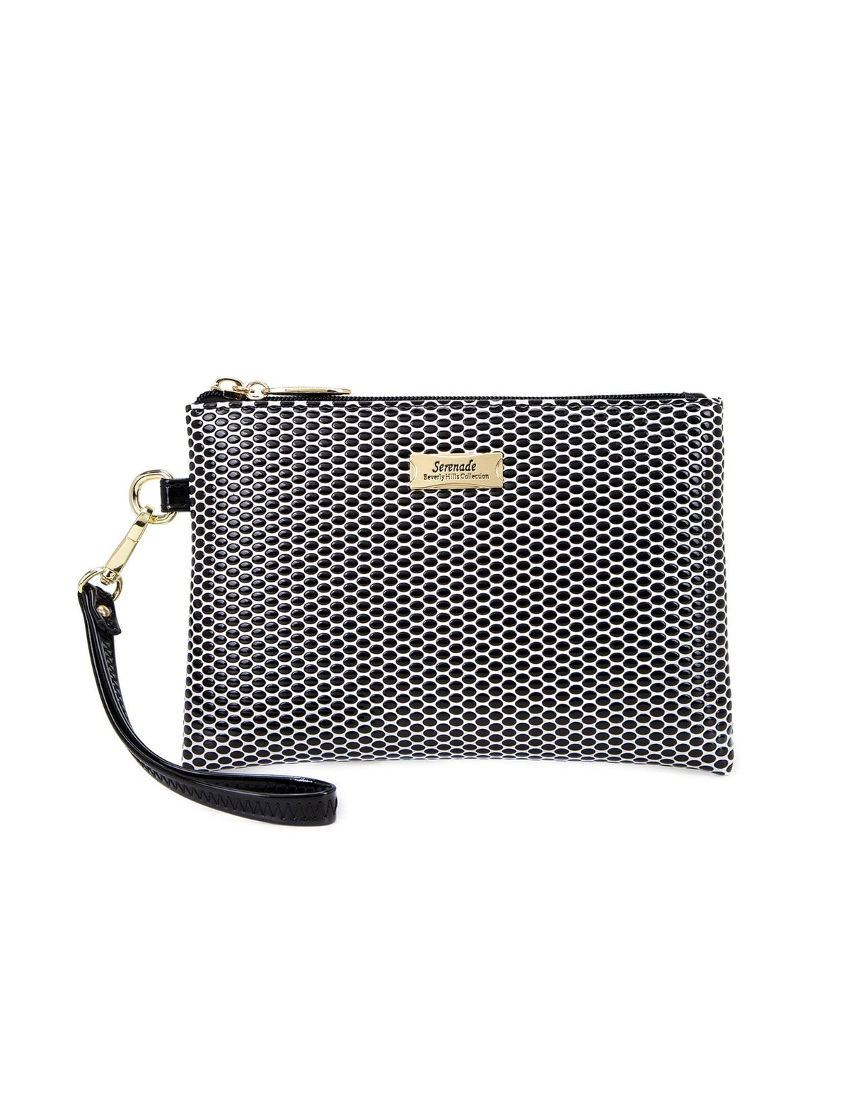 Serenade Leather Cosmo Vegan Flat Bag Swinger Handle CP02 1006