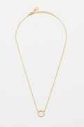 Estella Bartlett | Large Pave Set Cz Circle Necklace - Gold Plated
