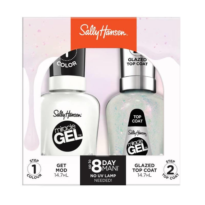 Sally Hansen Miracle Gel Duo Pack Get Mod and Glazed Top Coat