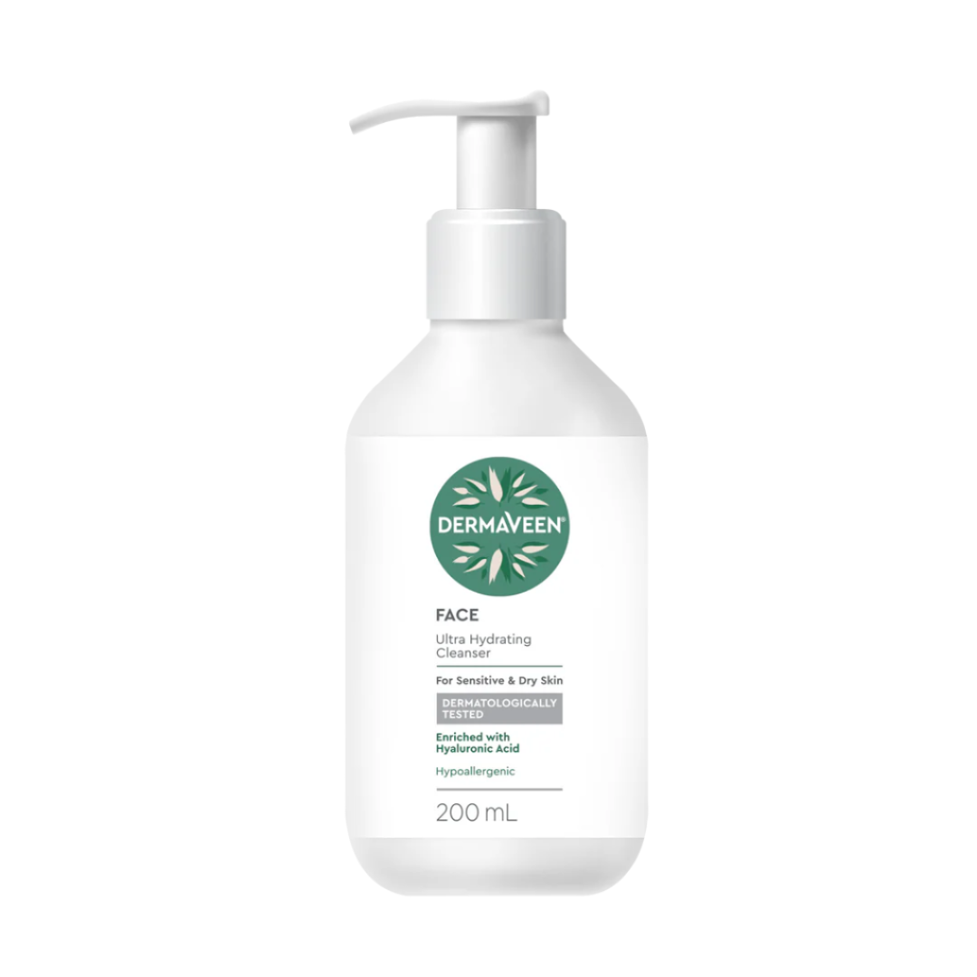 DermaVeen Face Ultra Hydrating Cleanser For Sensitive & Dry Skin 200ML