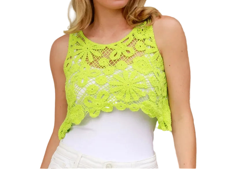 Ginger Bear Boutique Sweet Crochet Summer Crop Top