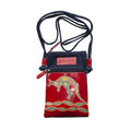 Kangaroo Gifts Hand Painted Leather And Denim Combo Cross Body Hippie Sling Bag 13 x 19CM