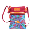 Kangaroo Gifts Hand Painted Leather And Denim Combo Cross Body Hippie Sling Bag 17 x 23CM