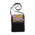 Kangaroo Gifts Hand Painted Leather And Denim Cross Body Bag For Women 22 x 28 x 2.5CM