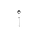 Rossan Silver Jewelled Claw Bone Nose Stud