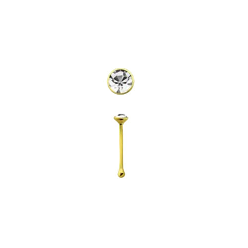 Rossan Nose Bone Gold With Crystal Ns5098C