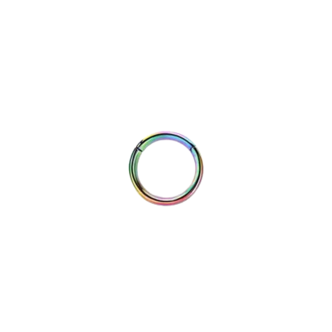 Rossan Ear Hinged Ring Rainbow Cz