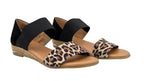 Pinaz 321 Black & Leopard Nubuck Sandals