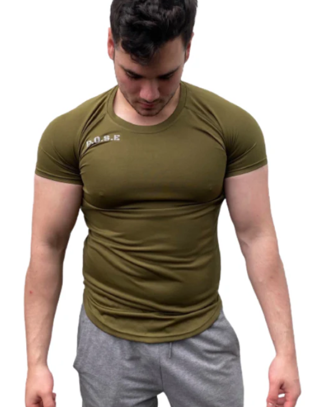 P.O.S.E Mens Shape Gym T-Shirt Tight Fit