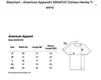 American Apparel 2004CVC Unisex Henley T Shirt Heather Bone