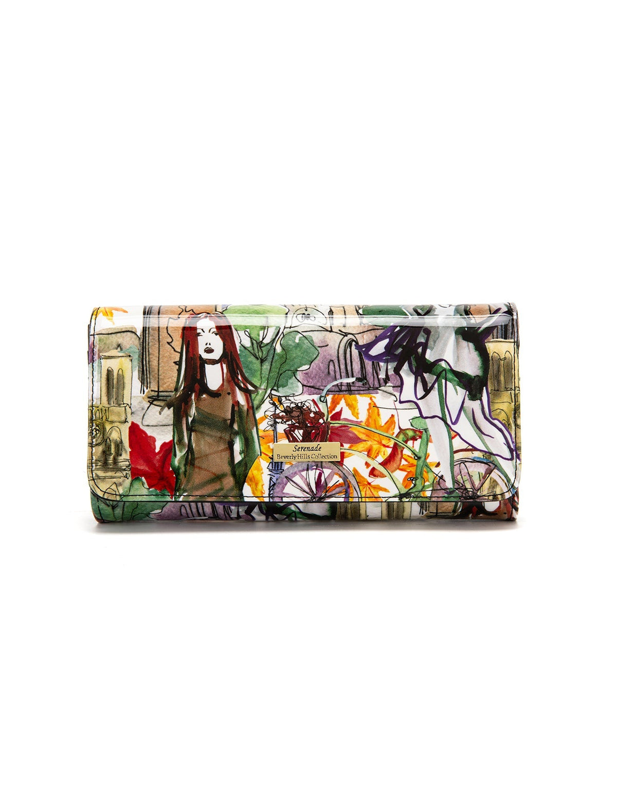 Serenade Leather Parisian Large Patent Leather Wallet With Rfid