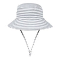 Bedhead Kids Bucket Hat in Grey Stripe for Sun Protection Ages 3 to 6 Years 54CM