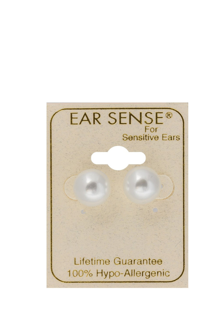 Ear Sense Pearl Stud Earrings for Sensitive Ears 10 mm