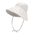 Essence Kids Striped Sun Hat with Wide Brim and Adjustable Chin Strap