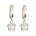 Wicked Sista Crystal Star Huggie Hoops Silver