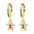 Wicked Sista Gingerbread Man Huggie Hoops Gold