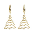 Wicked Sista Gold Plated Christmas Tree Hook Earrings Gold