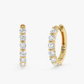 Luvme Gold with Glitter Tapered Huggie Stud Earrings
