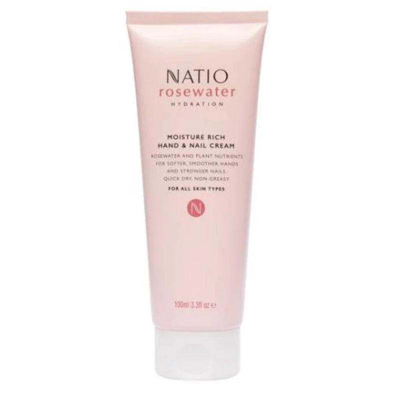 Natio Rosewater Hydration Moisture Rich Hand & Nail Cream 100Ml