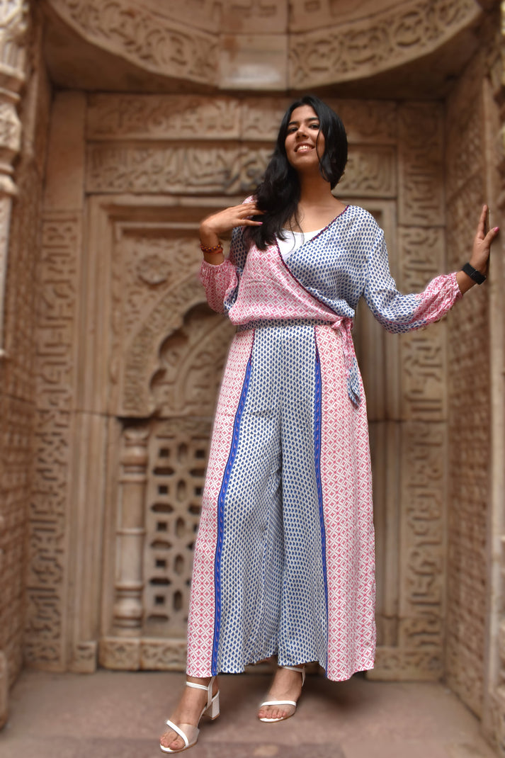 Zoha Online Sasha Printed Wide Leg Pants
