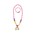 Pink Poppy Rainbow Cloud Necklace and Bracelet Set