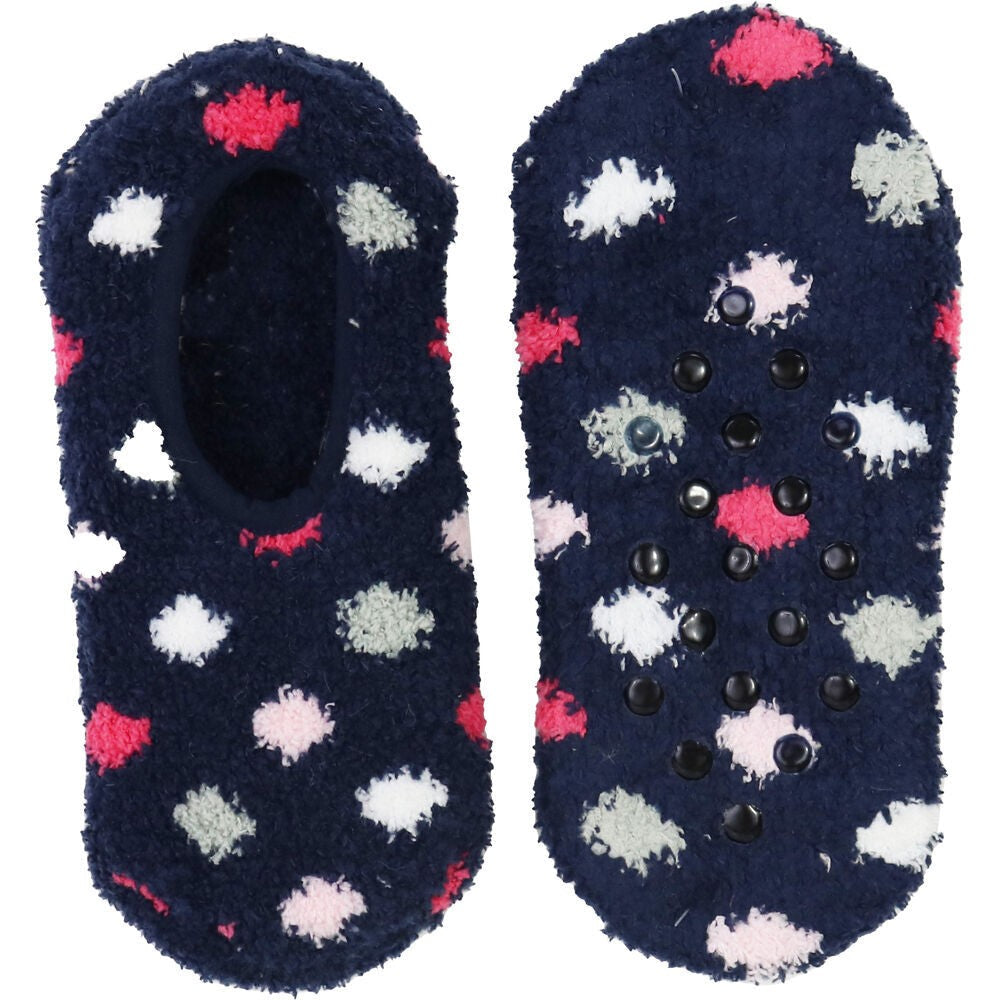 Wicked Sista Footlets No Show Socks Navy Spots