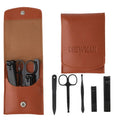 Crewman Manicure Set with Tan Case for Men and Women 5 Piece