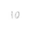 Sterling Silver 2mm Band Huggie Sleeper Hoop Earrings 10mm