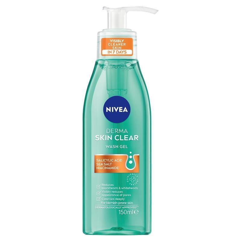 Nivea Derma Skin Clear Wash Gel for Blemish Prone Skin 150ML