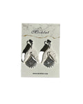 Handmade Polymer Clay Textured White Earrings Women Girl Fashion Crystal Charms