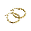 Sterling Silver Twisted Rope Hoop Gold 20mm
