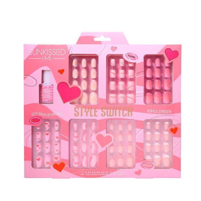 Sunkissed Multi False Nail Set With Glue
